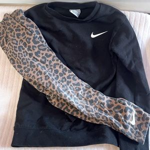 Nike toddler girls black hoodie with matching leopard leggings set